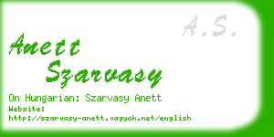 anett szarvasy business card